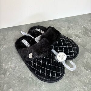Badgley Micshka black embellished slippers house shoes size 13 little kid new